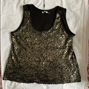 Calvin Klein Gold and Black Sequined Tank Top!